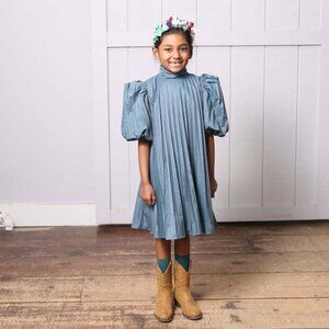 Tia Cibani Harriet Pleated Frock Dress - Hunter Green size 7/8